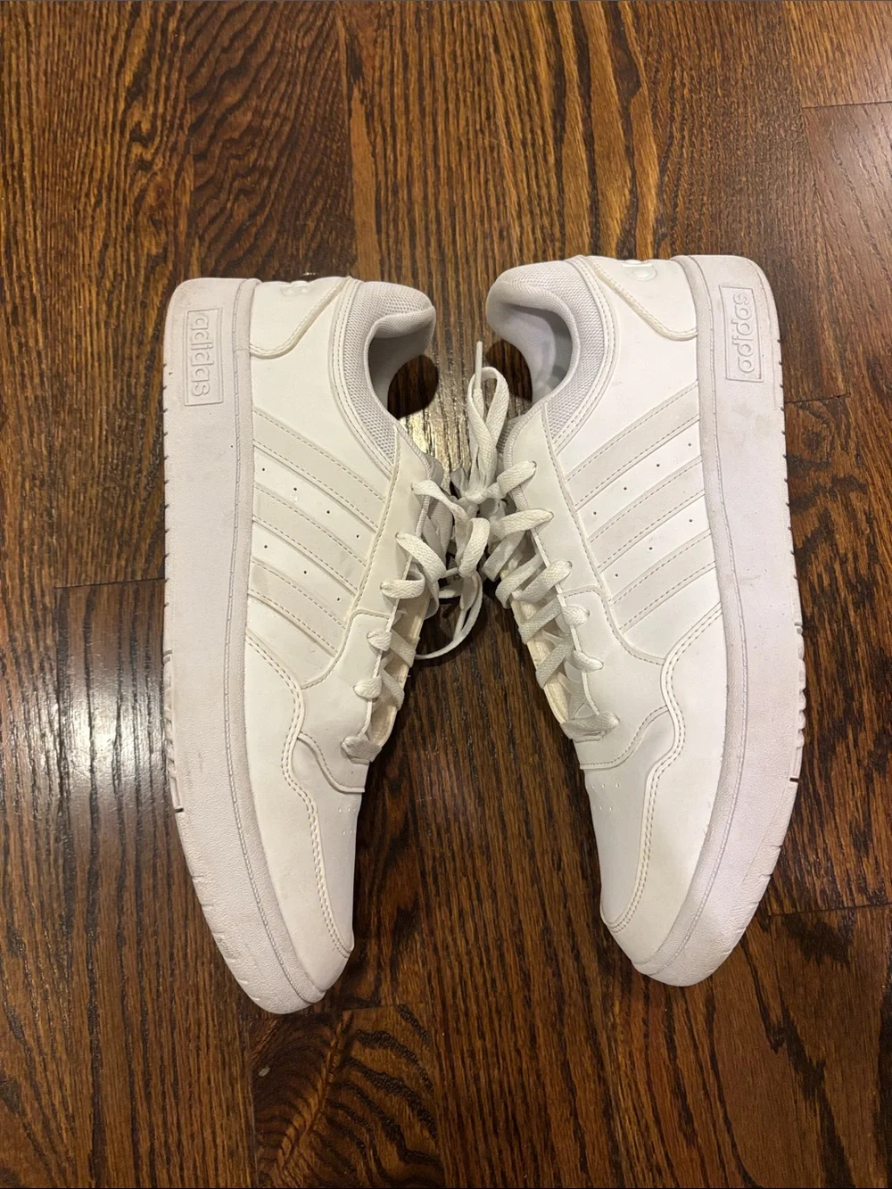 adidas Men’s All-White Low-Top Sneakers